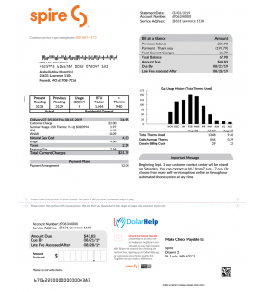 Gas Bill, Spire Energy